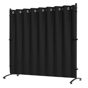 Imagem de Phonjoroo Divisor de quarto, tela de privacidade de cortina com rodas bloqueáveis de 360°, painel divisor de sala portátil de 1,8 m, tela divisória independente para separador, divisória de parede