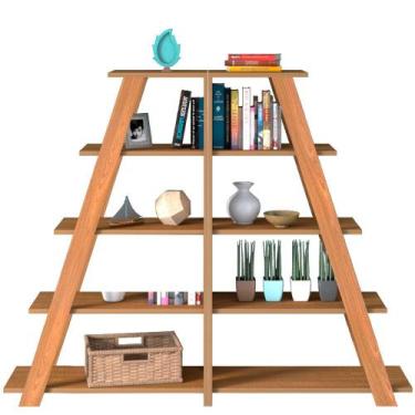 Imagem de Kit 02 Estantes Multiuso com 05 Prateleiras Star A02 134x82 Freijó - L