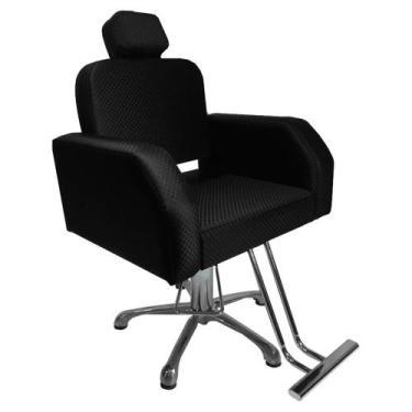 Imagem de Poltrona Cadeira Hidráulica Elite Fixa Para Salão  Preto 3D - moveis e
