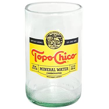 Imagem de Topo Chico Copos de 20 ml polido a fogo borda lisa reciclada (conjunto de 2) presente - conjuntos de copos - copo de vidro - copo de água - copo de água coquetel vinho uísque tequila - copo - copo -