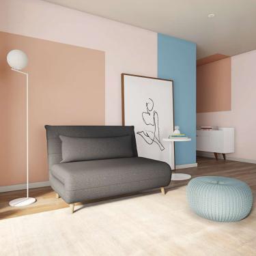 Imagem de Sofá-Cama 2 Lugares Casal Livorno Cinza Escuro