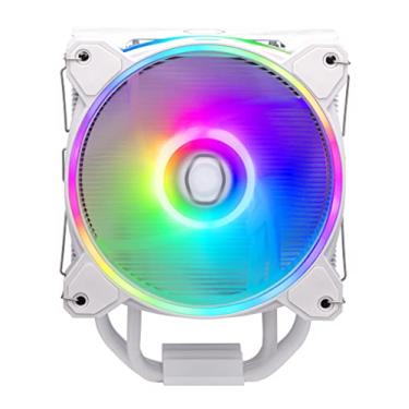 Imagem de Cooler Master Hyper 212 Halo White CPU Air Cooler, ventoinha PWM de 120 Halo², ARGB de loop duplo, tampa superior de alumínio, 4 tubos de calor de cobre, 154 mm de altur
