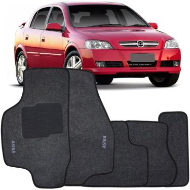 Imagem de Tapete Carpete Astra 1998 à 2012 Grafite Logo Bordado Jogo 5 Peças Personalizado Automotivo