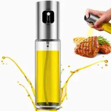 Imagem de Pulverizador Spray de Azeite em Vidro – Dispenser para Óleo, Vinagre, Molhos e Cozinhar 100 ml Garrafa de Tempero Portátil 18 cm