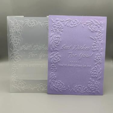 Imagem de Modelo de pasta em relevo de plástico 3D, felicitações para você, textura 12 x 17 cm para fazer cartões, faça você mesmo, scrapbooking, papel, artesanato, artesanato, scrapbook, arte, decoração
