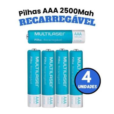 Imagem de Pilhas Recarregável Cb050 Multilaser C4 Pilhas 1000 Mah Aaa