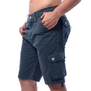 Imagem de Bermuda Masculino Cargo Cinza Lisa Premium Super Barata - Icari Fashio