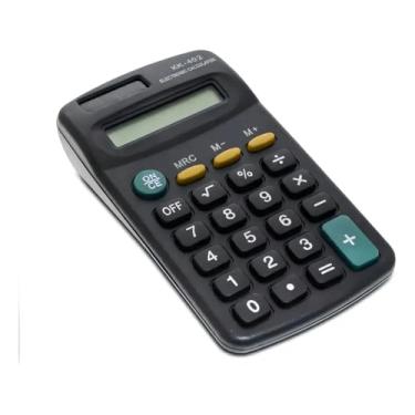 Imagem de Calculadora De Mesa E Bolso Pequena 08 Dígitos Escolar Kk402 Cor Preto