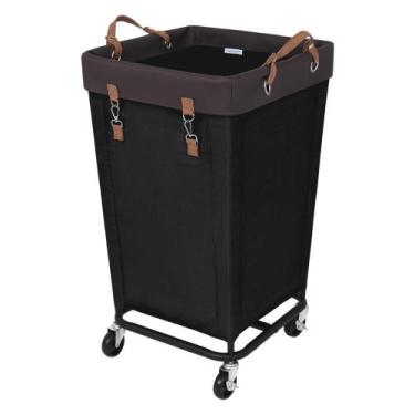 Imagem de Cesto de roupa suja StorageWorks 160L com rodas com estrutura de metal