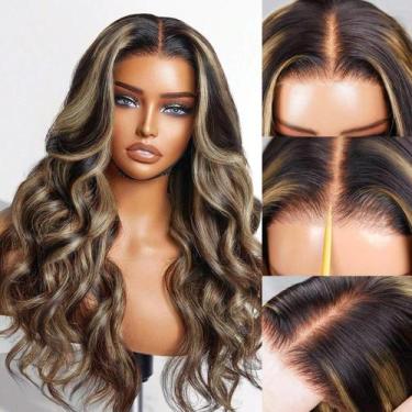 Imagem de Peruca JKD Highlight Wear and Go, sem cola, cabelo humano de 24 polega