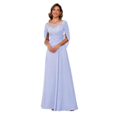 Imagem de Vestido RUMUGUYA Mãe da Noiva, apliques de renda, lavanda