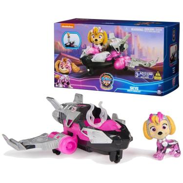 Imagem de Jato de Resgate com Boneco Skye Mighty Pups Luzes e Sons para Crianças Acima de 3 Anos, Patrulha Canina, Rosa