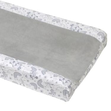 Imagem de Disney Mickey and Friends Capa de almofada de troca super macia Pluto, Pateta e arco-íris cinza e branco