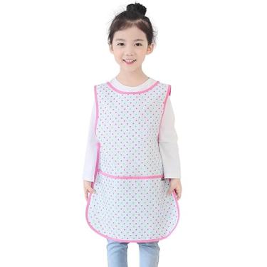 Imagem de Avental infantil Plie impermeável sem mangas com bolsos para idades de 1 a 8 anos da Plie, Sky Blue&Green Dot, Small