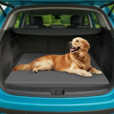 Imagem de ESCRODOI Cama de carro para porta-malas, forro de carga SUV antiderrapante para cães, tapete de viagem com espuma de suporte, capa removível para limpeza fácil, adequada para SUV e caminhão