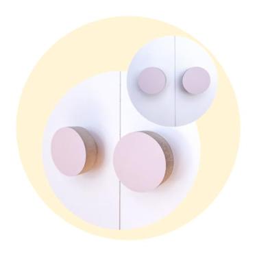 Imagem de 4 Puxadores Bola Rosa Infantil Casa Cômoda Móveis Porta Gaveta