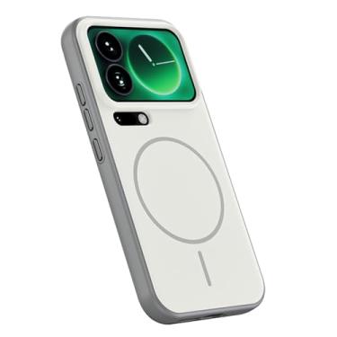 Imagem de LYJSMGZ Capa à prova de choque para Xiaomi 17 Pro Max/17 Pro/17, capa fosca para a pele, antiderrapante, fina, suporta carregamento sem fio, cinza, 17 Pro Max