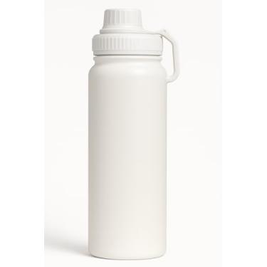 Imagem de Garrafa Térmica Inox 800ml – Parede Dupla, Isolamento a Vácuo,12h frio, 8h Quente, Infusor, Tampa Antivazamento, Ideal para Academia, Escritório e Viagem Alça Dobrável BPA Free (BRANCO)