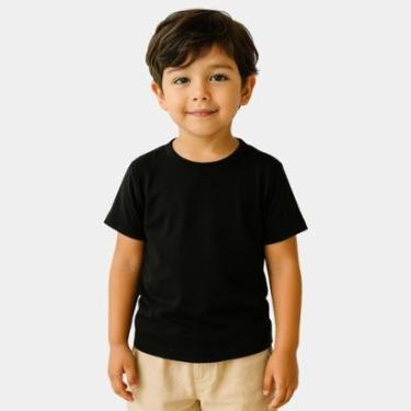 Imagem de Camiseta Infantil Tech Modal - Preta-Masculino