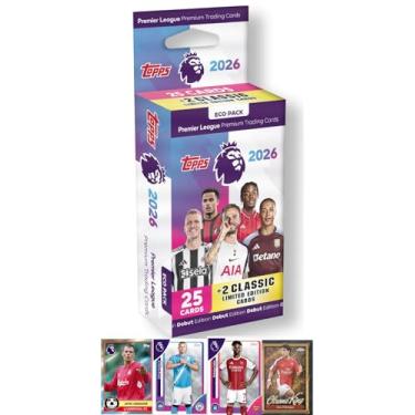 Imagem de Premier League Topps 2026 Eco Pack 25/26 New Soccer Cards Includes 25 Soccer Cards + 2 LE Cards + Hassentials Sticker