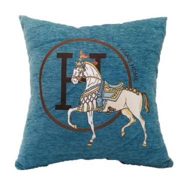 Imagem de Capa de travesseiro Luxury Horse & Letter Print 45x45cm, pelúcia curta