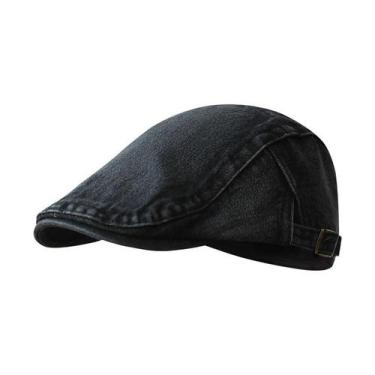 Imagem de Boné plano Gatsby Newsboy Hat Jeans preto para homens e mulheres - yiw