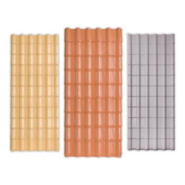 Imagem de Telha Afort Pvc Plan Cor:Cinza, Terra Cota