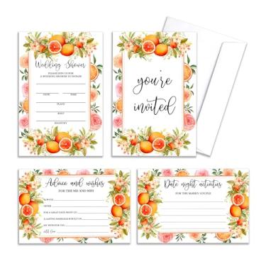 Imagem de HRIOROII Convites para chá de casamento com envelopes, conselhos e desejos para o Sr. e a Sra. Love Is In Bloom Convites para chá de panela, presentes de decoração de festa de casamento de noivado