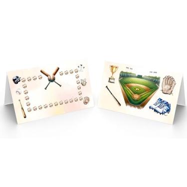 Imagem de Cartões de mesa de beisebol - conjunto de 25 - cartões de nome para lembrancinhas de festa de aniversário, decorações de festa com tema esportivo (beisebol)
