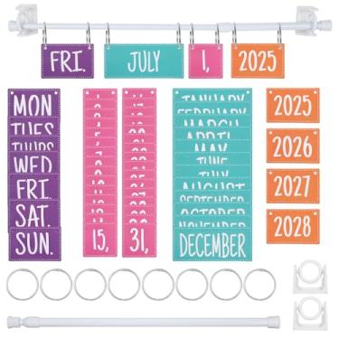 Imagem de Calendário flip para sala de aula, calendário de sala de aula para quadro branco, decoração arco-íris, calendários, flip, sala de aula, conjunto de quadro de avisos com suporte para professores