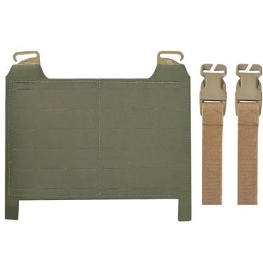 Imagem de Placa tática MOLLE, aba frontal Molle tática com kit de ganchos G e fivelas, gancho Molle e painel de laço para equipamento de peito, coletes de caça (verde raiver)