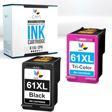 Imagem de CMYi Pacote combo de cartuchos de tinta de substituição 61XL para impressoras HP DeskJet 3054A, 3055A, 3056A, 3057A, 3059A, 3510, 3511, 3512, 3515, OfficeJet 2620, 2621, 2622, 2624, 4630, 4631 (1