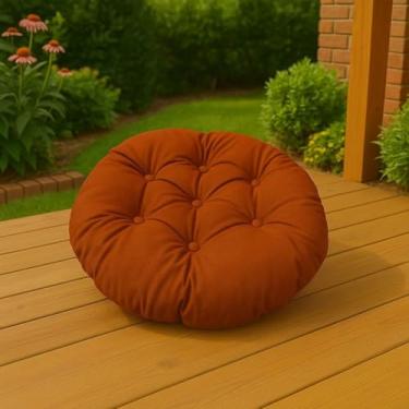 Imagem de Almofada Redonda 50x50 Impermeável Para Chaise Área Externa Futton Futon(TERRACOTA)