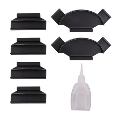 Imagem de SeDeplacer Suportes pretos para faixa de luz gradiente Philips Hue Play, clipes de montagem compatíveis com faixa de luz gradiente Philips Hue Play de 55/65 / 75 polegadas (com cola)