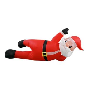 Imagem de rockible Papai Noel Inflável de Natal com Luzes de LED Embutidas para Decoração Festiva de Jardim E Gramado.