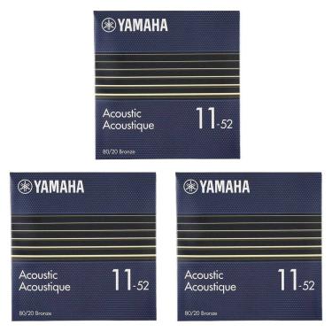Imagem de Kit 3 Encordoamentos para Violão 80/20 Bronze Custom Light 11-52 GSA11 Yamaha