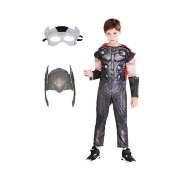 Imagem de Fantasia De Super-Herói Para Crianças, Macacão Musculoso, Máscara De H