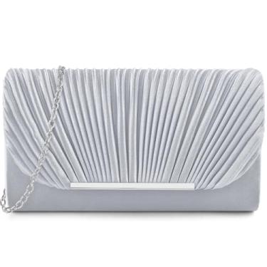 Imagem de TINDTOP Bolsas de mão femininas para noite para festa de casamento formal, coquetel, formatura, bolsa de ombro transversal, A - prata, Medium
