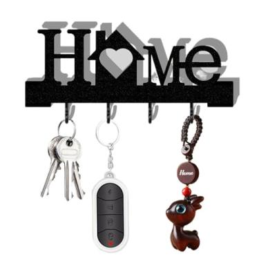 Imagem de 1 chaveiro Home Love em forma de parede com gancho para entrada, vem com adesivo de dupla face nano transparente.