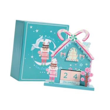 Imagem de KiBcsLic Calendário do Advento de Natal em Madeira - Centro de Mesa - Decoração Festiva Multifuncional, Prática e para Dormitórios e Quartos, Style B