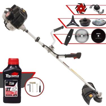 Imagem de Roçadeira Kawashima Kw43le À Gasolina 43cc 1,7hp + Faca 2p + Faca 40d + Faca 80d + Faca 6p + Escova 38c + Trimmer + Óleo