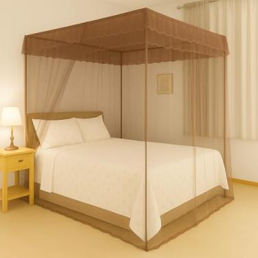 Imagem de Mosquiteiro Palácio Casal sem Armação | Tenda Decorativa para Cama Box(marrom)