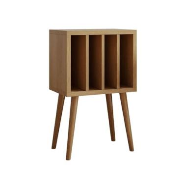 Imagem de Suporte para armazenamento de CDs Armário de madeira para discos vinil, sofá retrô, aparador, chão, pequena estante