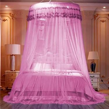 Imagem de Mosquiteiro de Teto Gigante sem Abertura Lateral para Cama Casal/Queen/King 2,8m x 9m(Rosa)