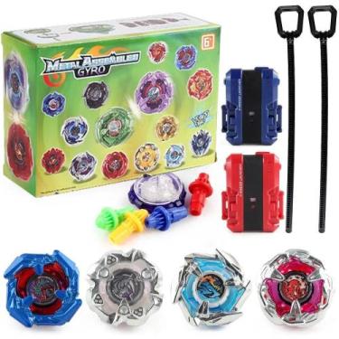 Imagem de Conjunto De Piões Infantis 4 Peças Série BX Burst Com Lançador Brinque