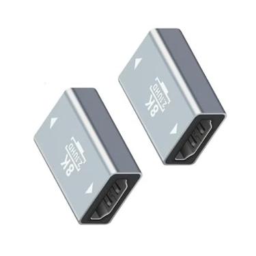 Imagem de Hididi Acoplador HDMI banhado a ouro, pacote com 2, extensor HDMI 8K - Adaptador fêmea para fêmea para TVs, Blu-Ray, monitor, projetor, consoles de jogos, Home Cinema, UHD, 3D, HDR, HDCP, Ethernet
