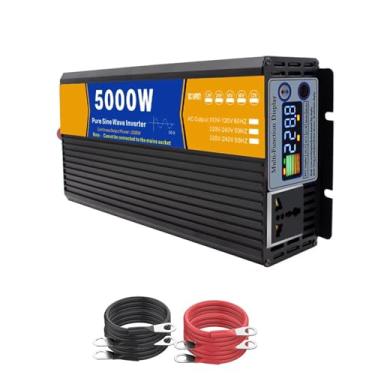 Imagem de 12v to 110v50hz,Inversor de Onda Senoidal Pura com Ecrã LCD 12V 24V 48V 60V 72V CC para 110V 220V CA Inversor de 5000W com Tomadas CA para Campismo, Autocaravanas, Eletrodomésticos