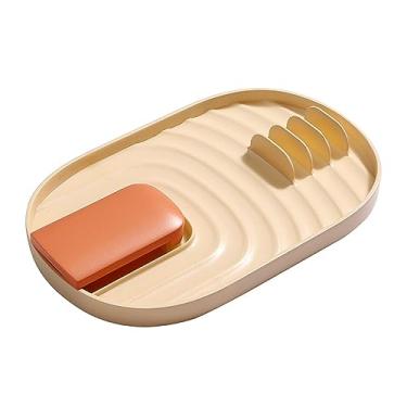 Imagem de Suporte para Colher Cozinha Bancada da Fogão Apoio Utensílios de Servilha Plástico Inodoro Fácil Limpar Econômico Espaço Uso em Casa e Restaurante