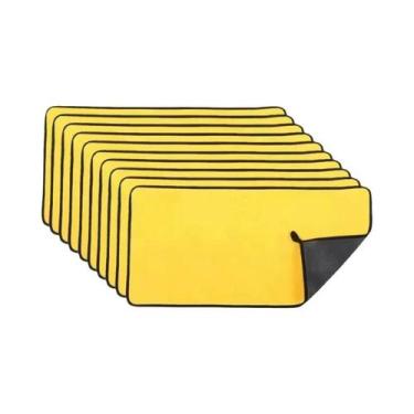 Imagem de Toalhas De Microfibra Amarelas Para Lavagem De Carros, Pano Absorvente