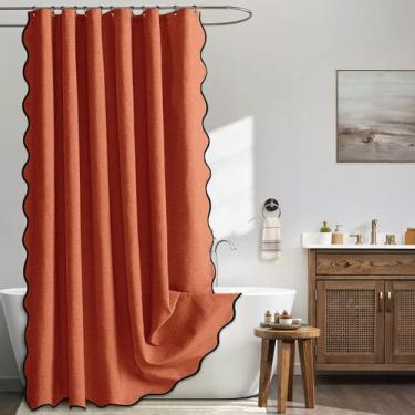 Imagem de Cortina de chuveiro MIULEE Linho Texturizada 213x213cm com ganchos lar